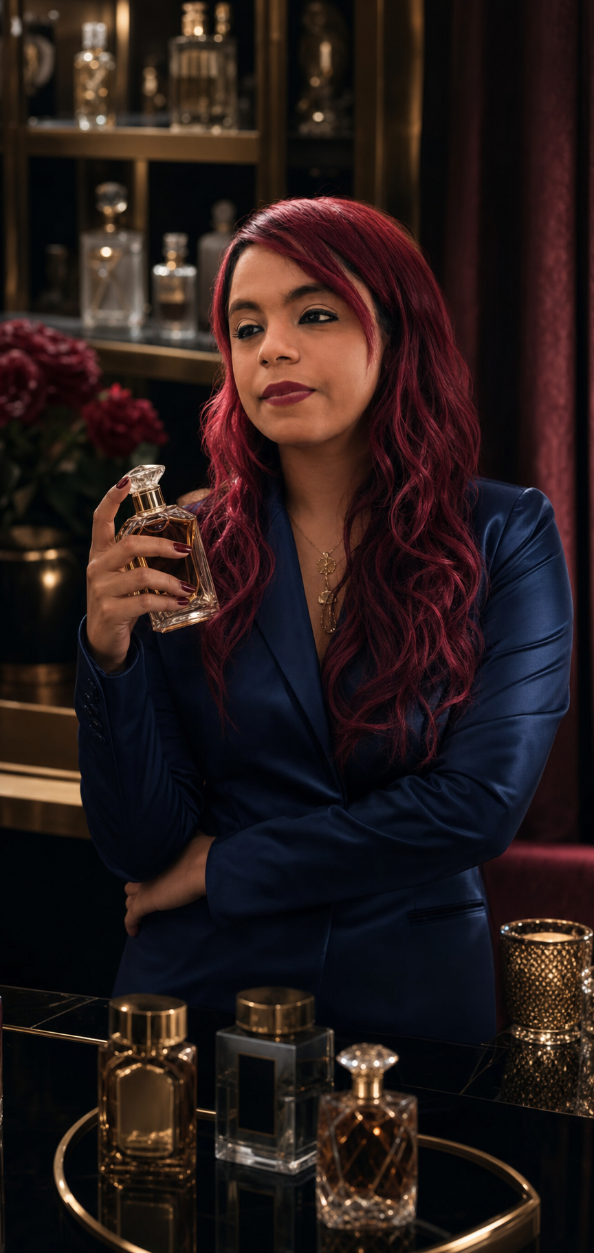 Clarice Almeida em campanha editorial de perfumes Clar'Parfum